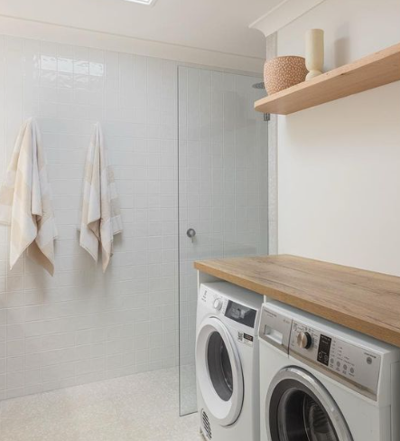 Laundry with Floating Shelves