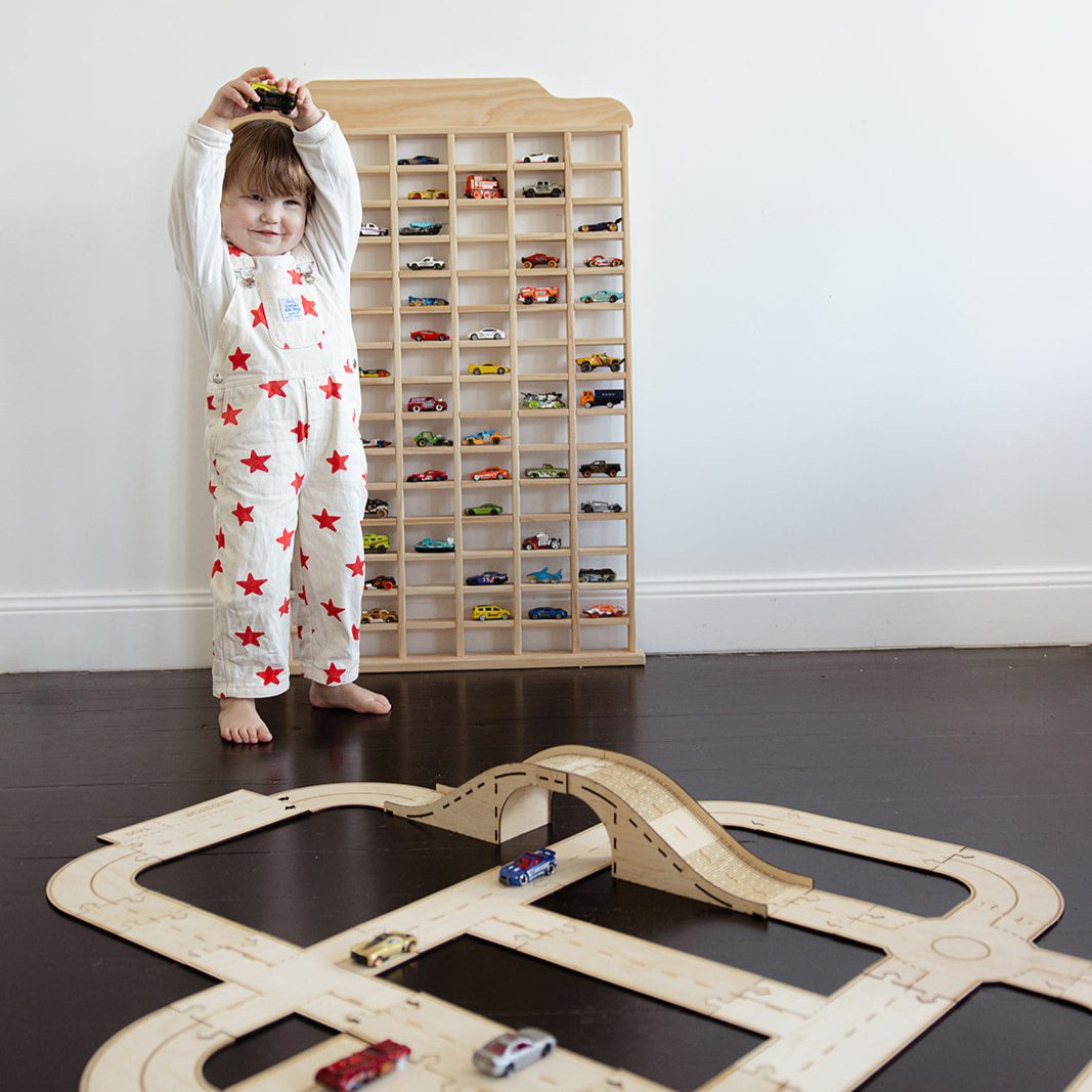 matchbox car storage and kid