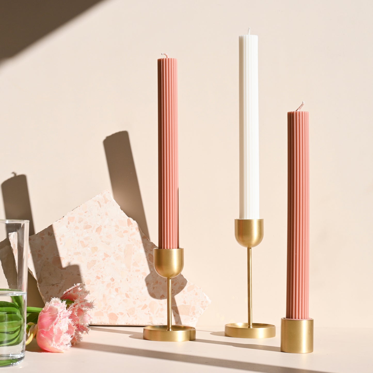 Column Brass Candle Holder
