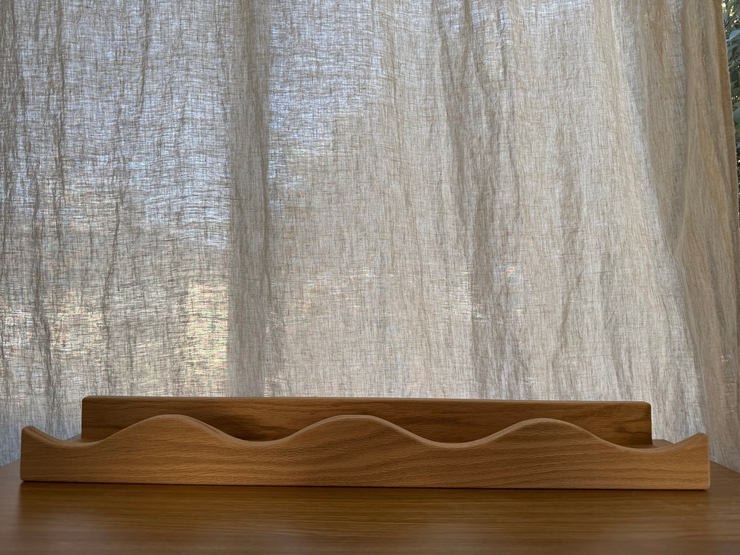 Wave Ledge Shelf in American Oak Warehouse Sale 680mm