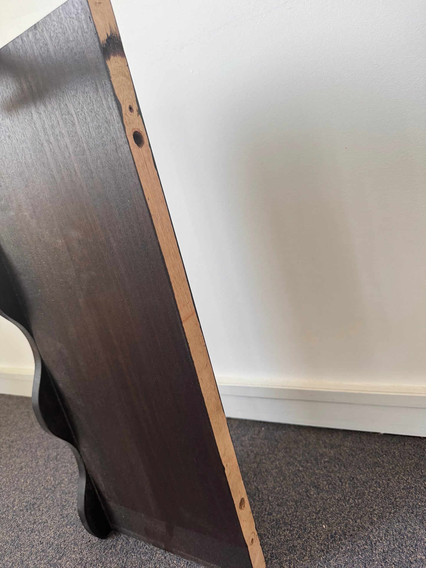 Wave Floating Shelf in Walnut stain - 300mm x 710mm - warehouse sale