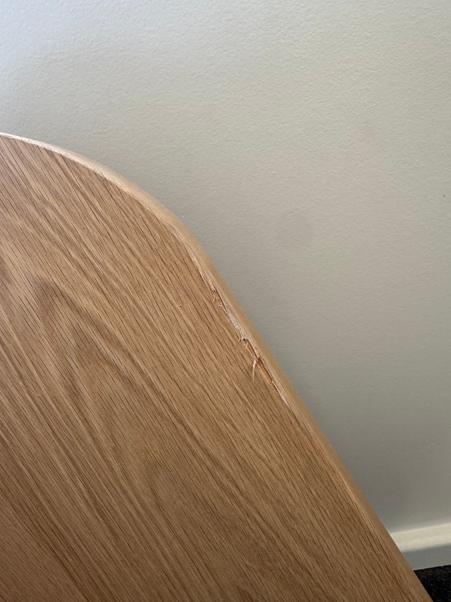 Curved floating shelf in American Oak - 285mm x 700mm - warehouse sale