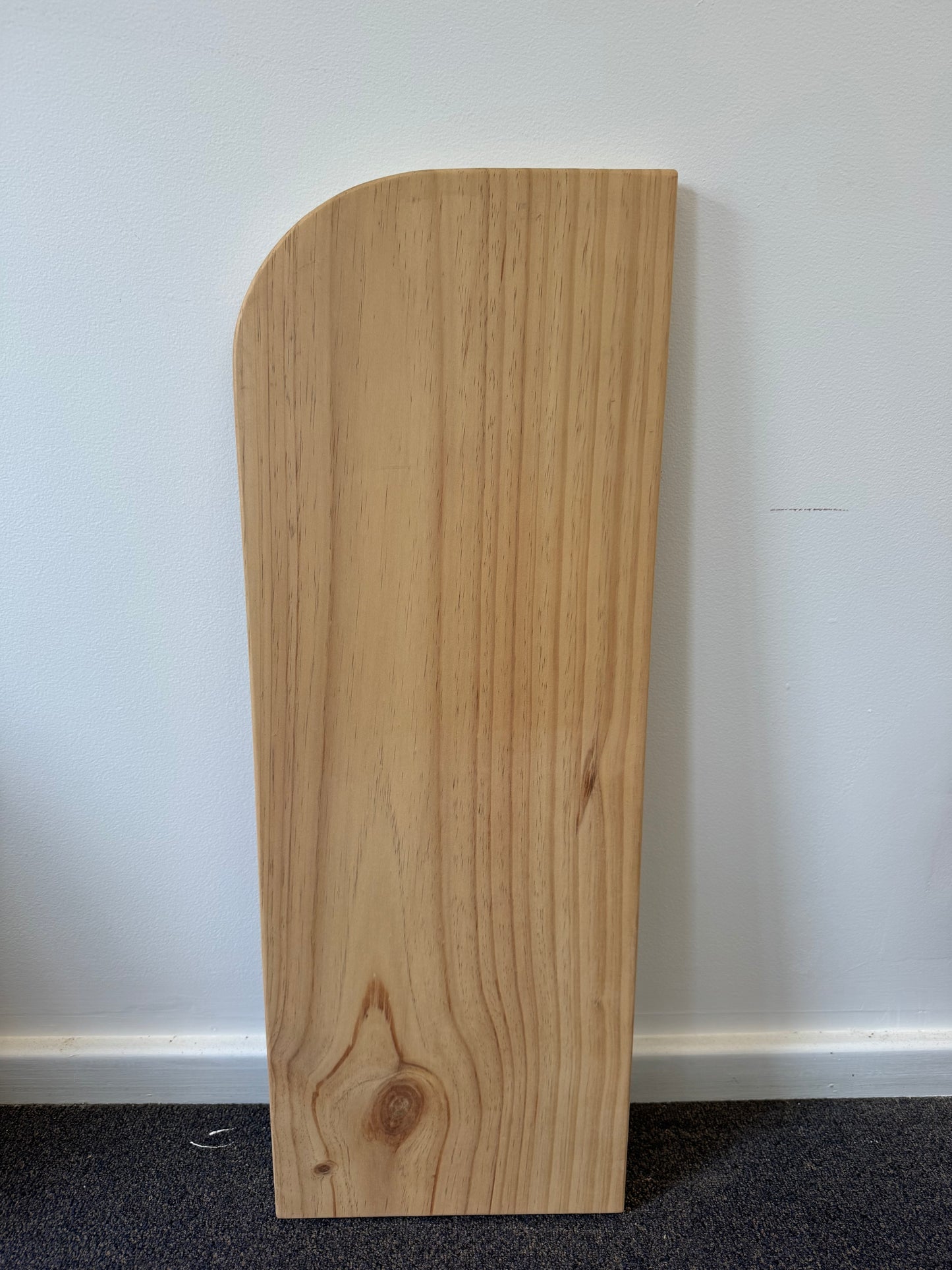 Curved Floating Shelf in Pine (one end curved) - 290mm x 800mm - warehouse sale
