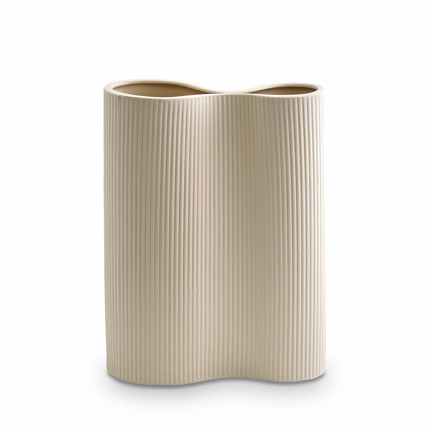 Ribbed Infinity Vase Cream (M)