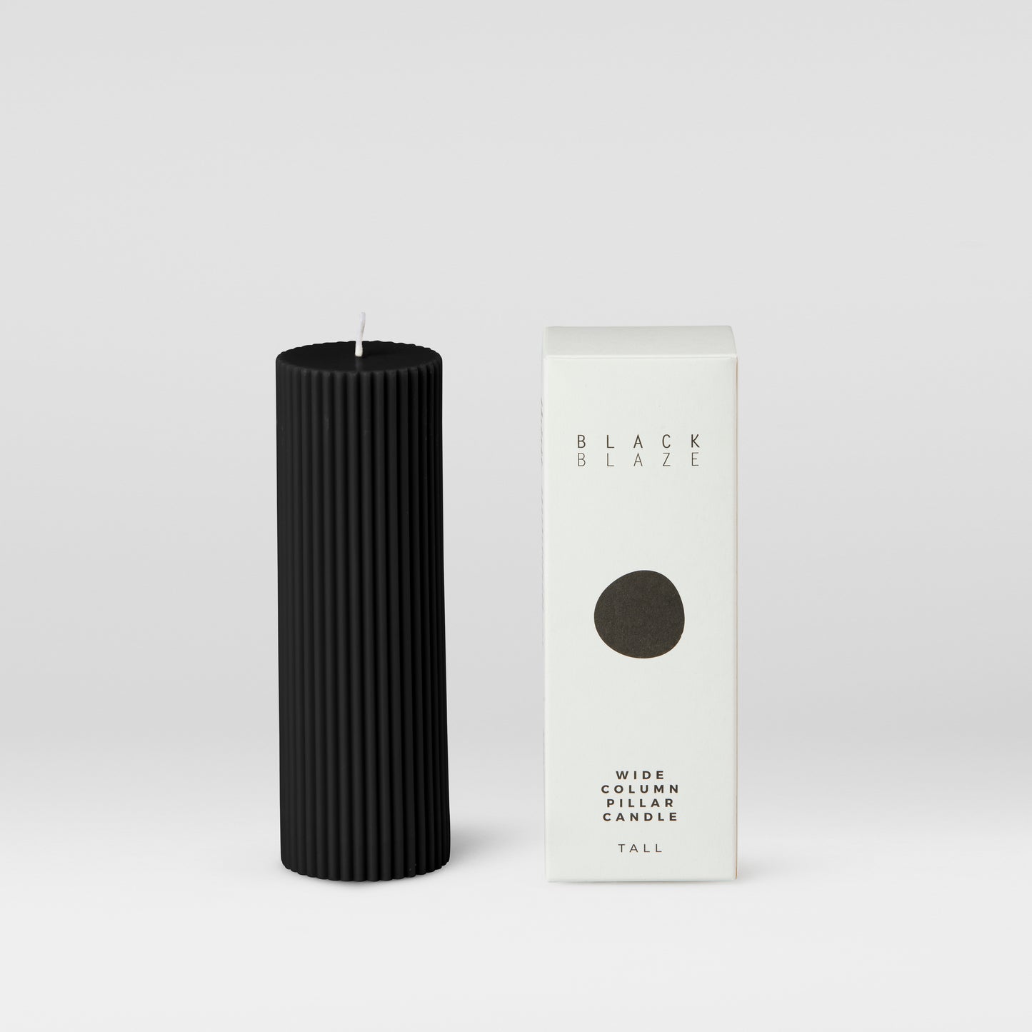 Wide Column Pillar Candle - Black