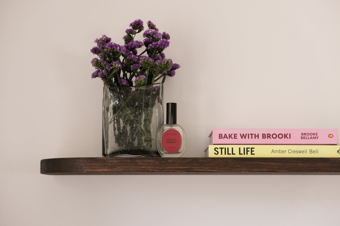 Curved Floating Shelf (Walnut stain)