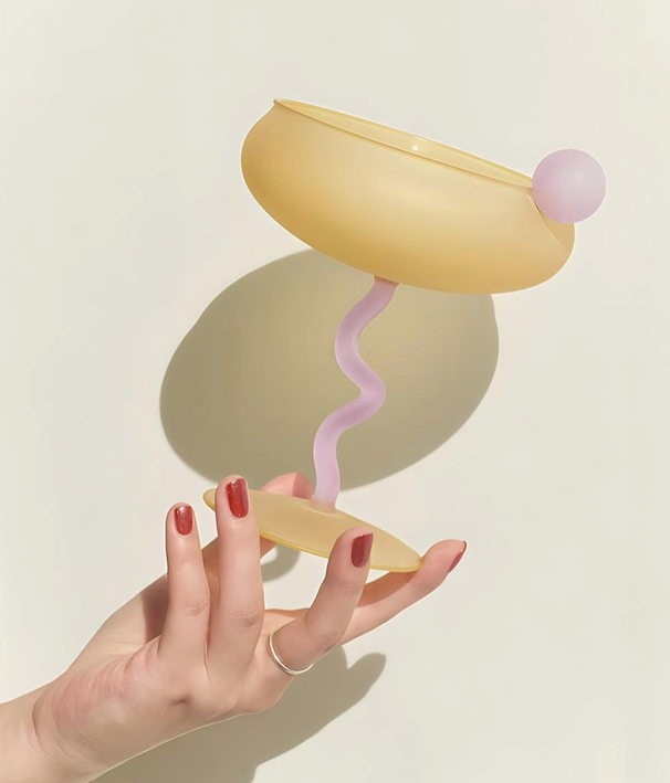 Lollipop Fun & Colourful Coupe Glass - Yellow