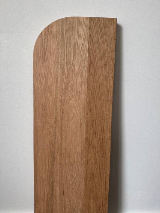 Curved Floating Shelf in American Oak - 285mm x 930mm - warehouse sale