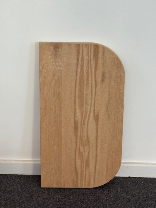 Curved (both ends) Floating Shelf in American Oak - 340mm x 610mm - warehouse sale