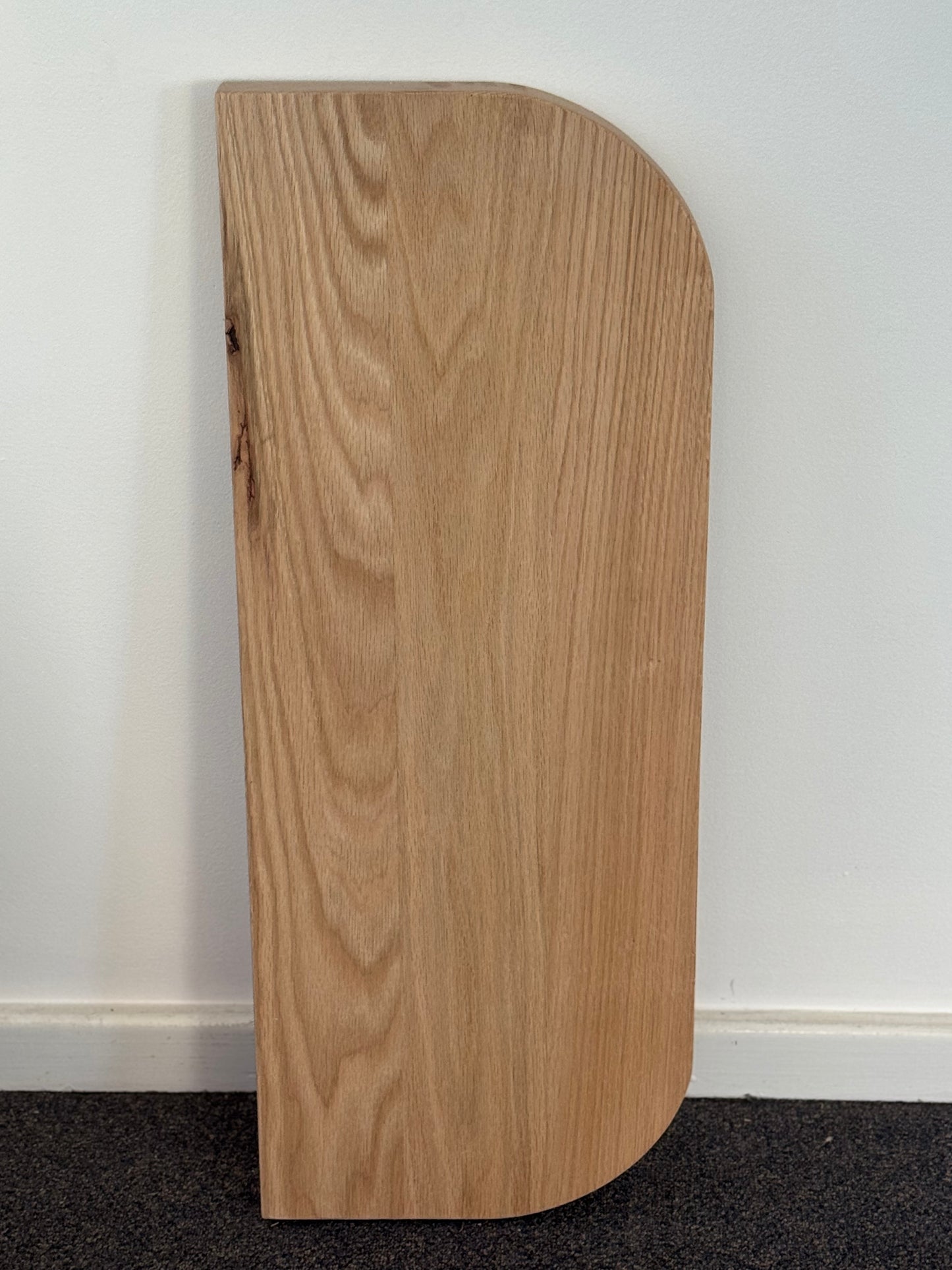 Curved (both ends) Floating Shelf in American Oak - 285mm x 750mm - warehouse sale