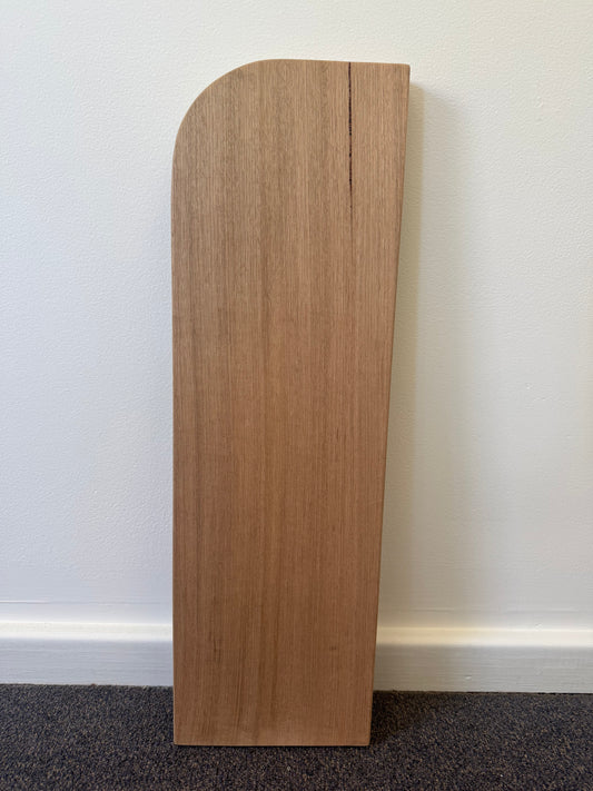 Curved Floating Shelf in Tasmanian Oak (curve one end) - 185mm x 600mm - warehouse sale