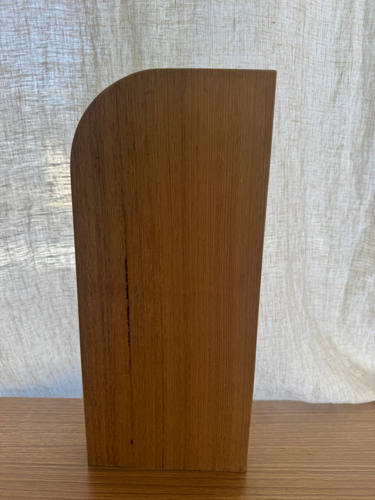 Curved Floating Shelf in Tasmanian Oak (one end curved) - 180mm x 415mm - warehouse sale