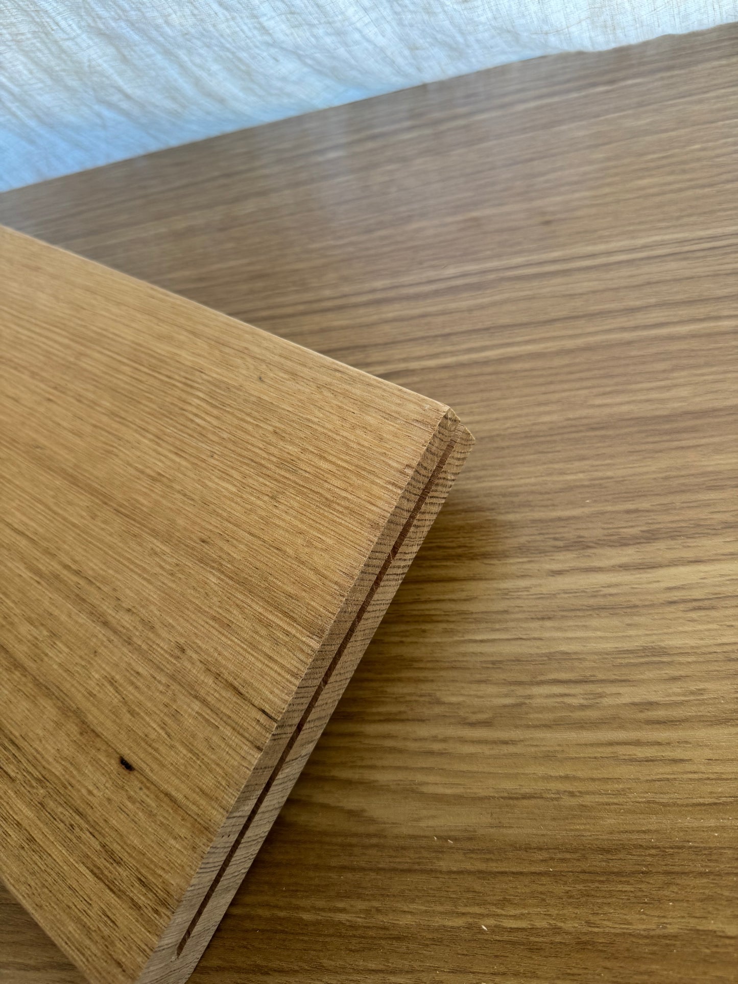 Curved Floating Shelf in Tasmanian Oak (one end curved) - 180mm x 415mm - warehouse sale