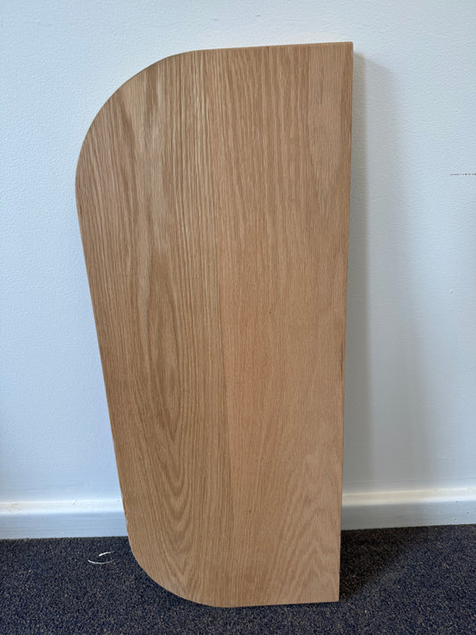 Curved Floating Shelf in American Oak - 285mm x 700mm - warehouse sale
