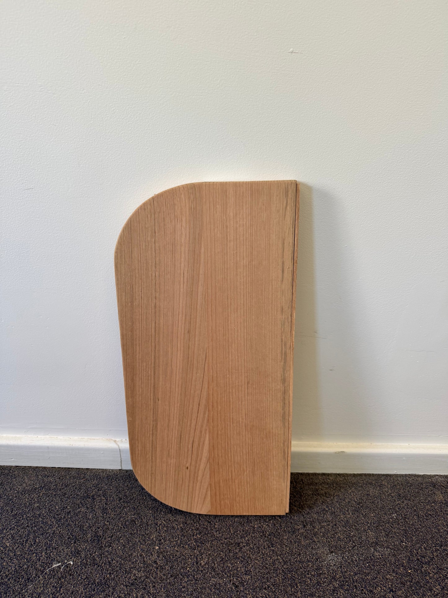 Curved (both ends) Floating Shelf in Tasmanian Oak - 285mm x 600mm - warehouse sale