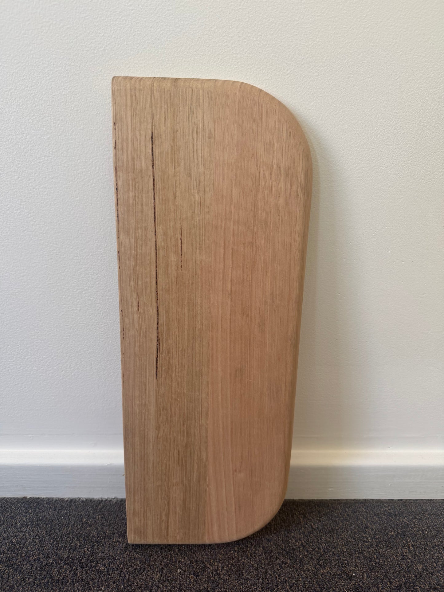 Curved (both ends) Floating Shelf in Tasmanian Oak with bullnose - 185mm x 500mm x 19mm - warehouse sale