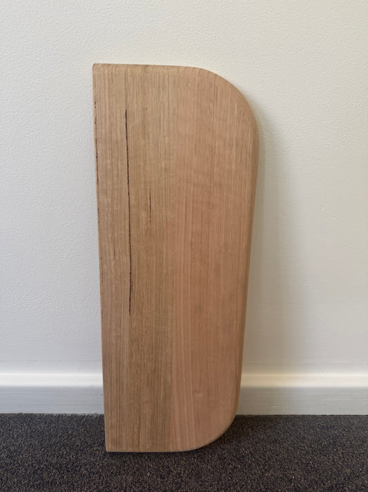Curved (both ends) Floating Shelf in Tasmanian Oak with bullnose - 185mm x 500mm x 19mm - warehouse sale