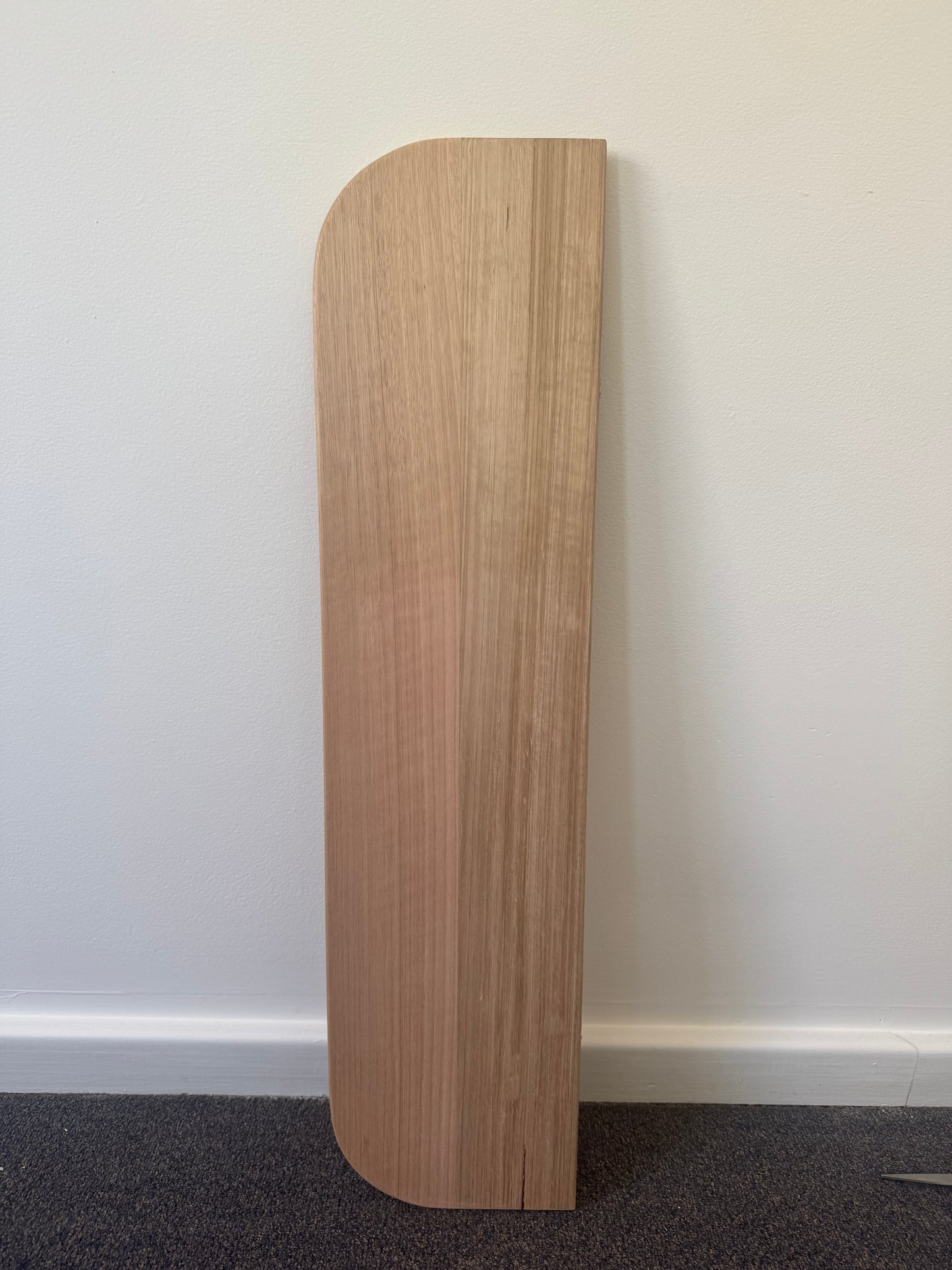 Curved (both ends) Floating Shelf in Tasmanian Oak with bullnose - 185mm x 750mm x 19mm - warehouse sale