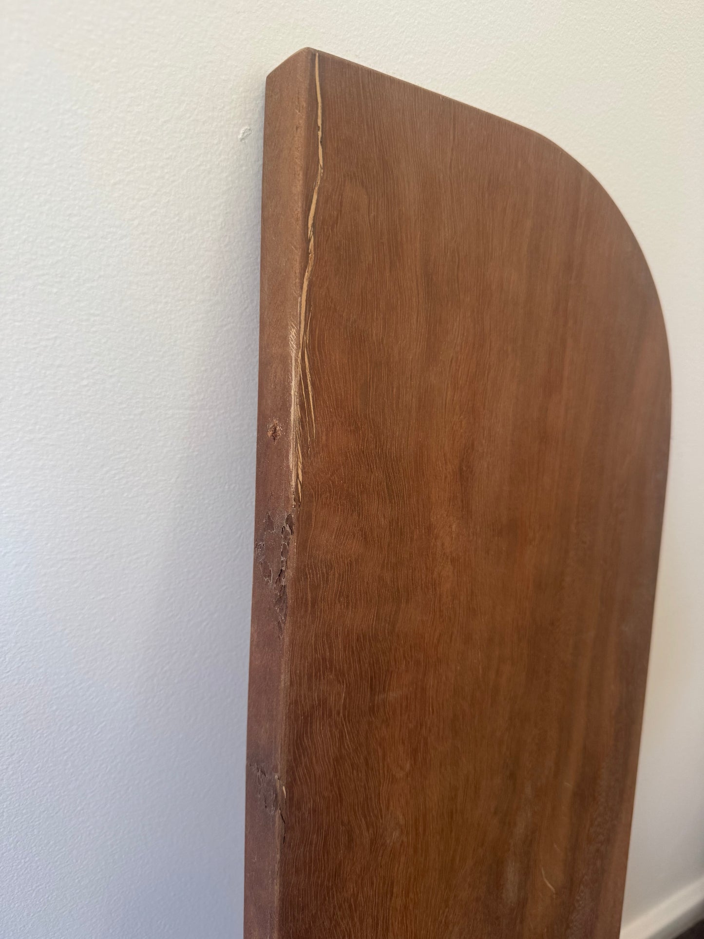 Curved (both ends) Floating Shelf in Spotted Gum - 285mm x 900mm - warehouse sale