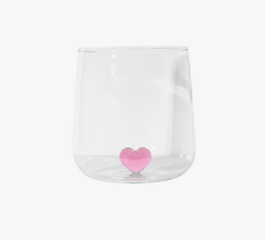 L'amour Glass With Pink Love Heart