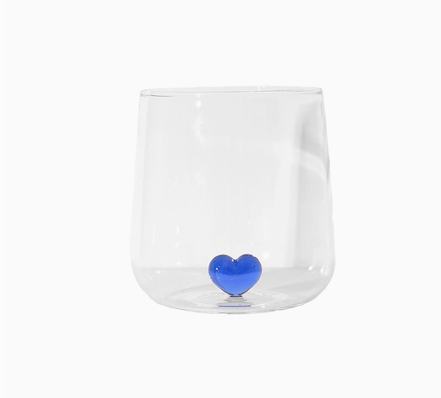 L'amour Glass With Blue Love Heart