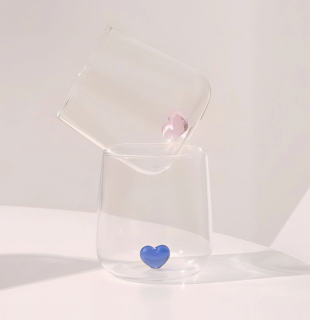 L'amour Glass With Blue Love Heart