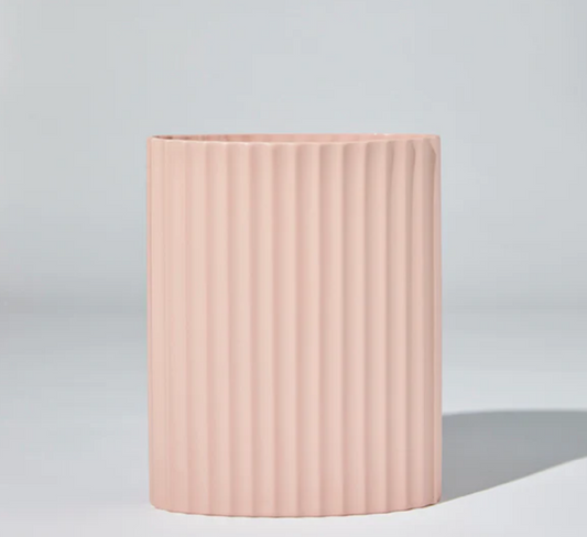 Ripple Oval Vase Icy Pink (L)
