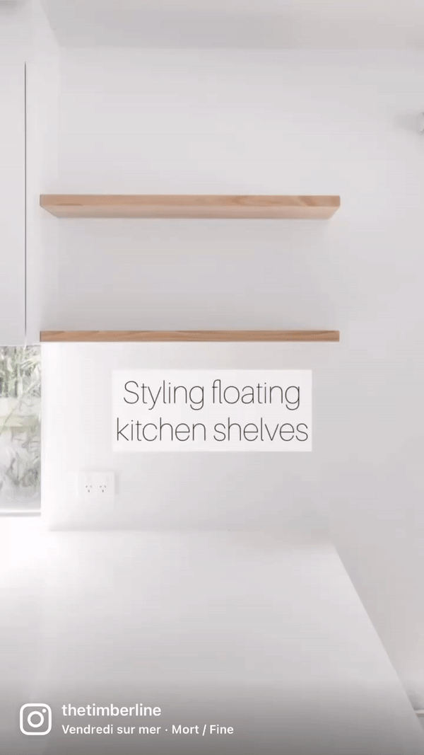 styling floating kitchen shelf
