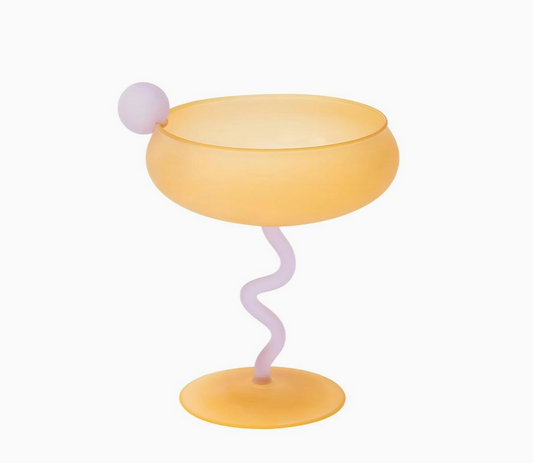 Lollipop Fun & Colourful Coupe Glass - Yellow