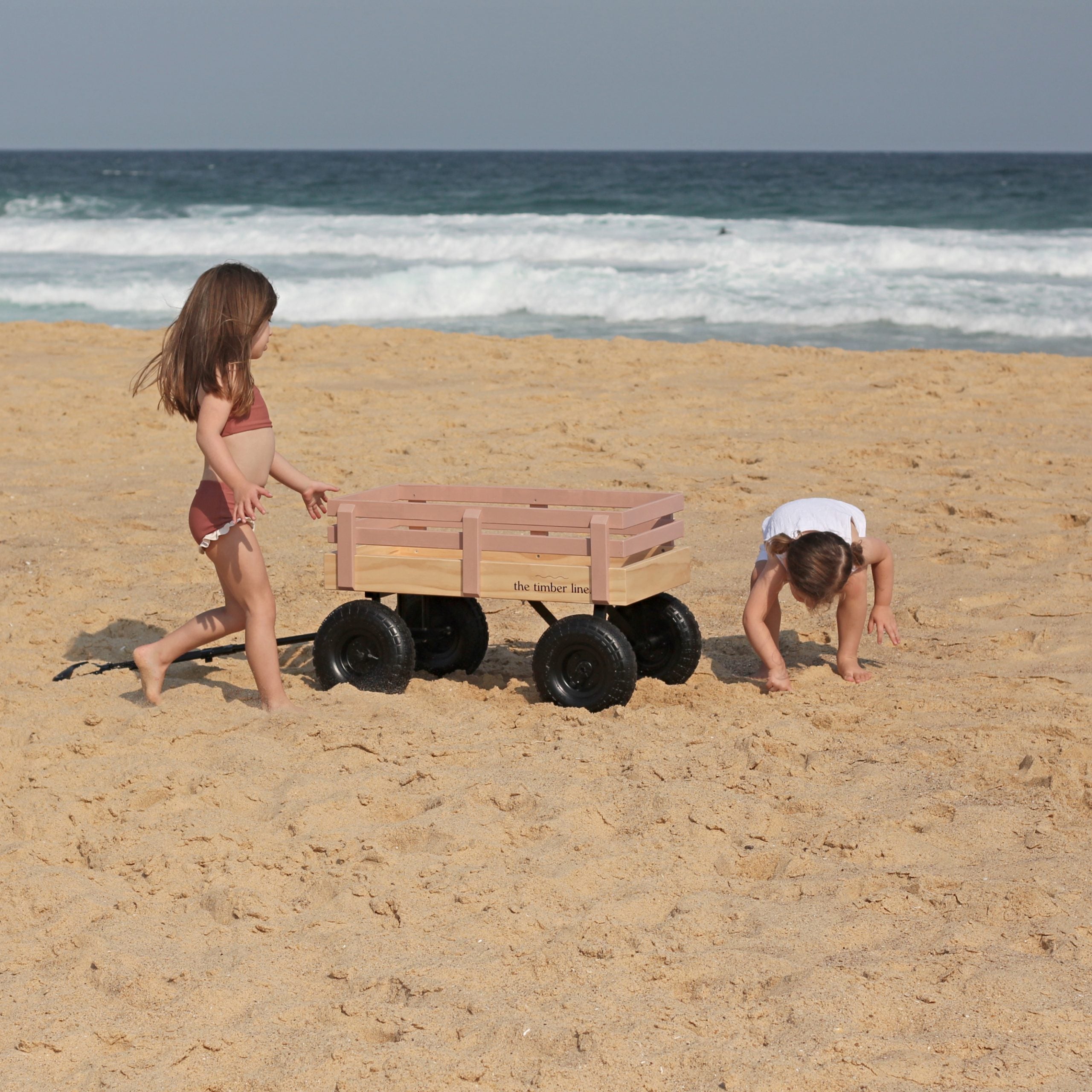 Wooden store beach wagon