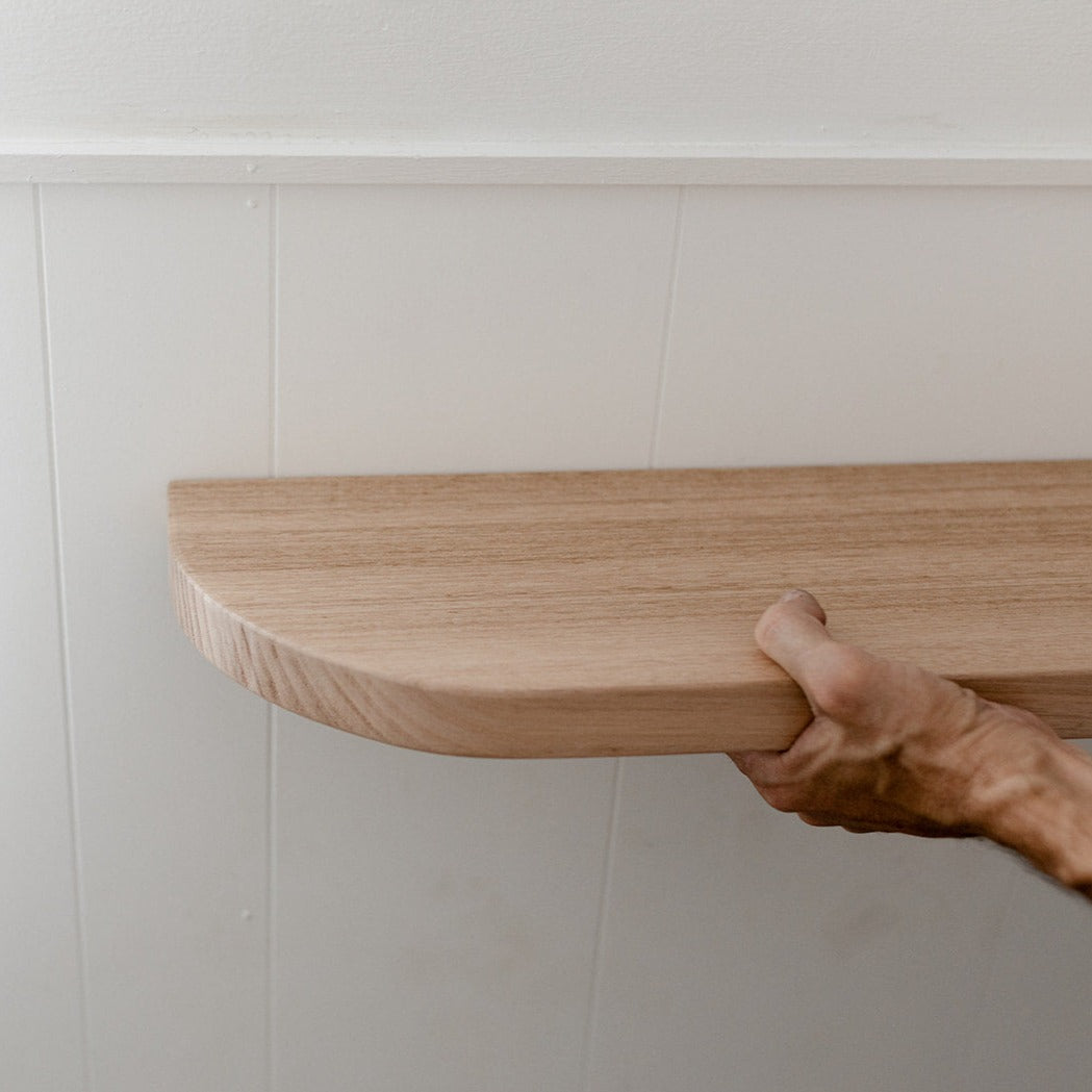 Curved Floating Shelf - Timber Wall Shelf - The Timber Line