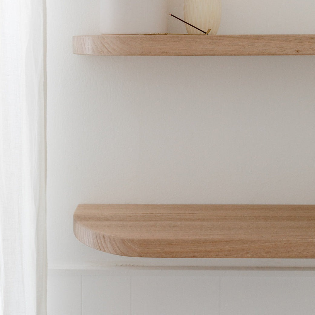 Curved wood deals shelf